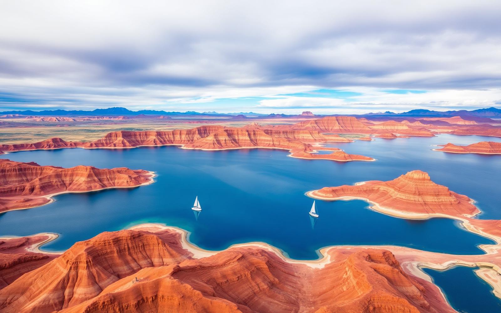 Aerial view of Elephant Butte Lake